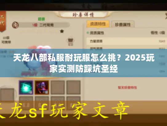 天龙八部私服耐玩服怎么挑？2025玩家实测防踩坑圣经