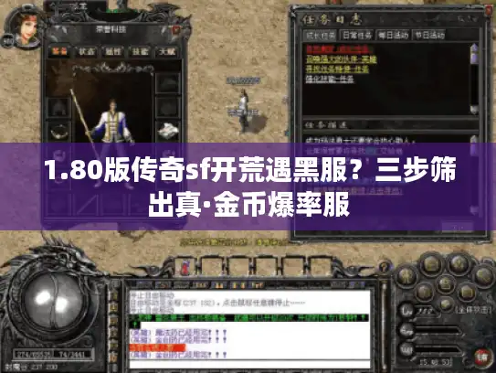 1.80版传奇sf开荒遇黑服？三步筛出真·金币爆率服
