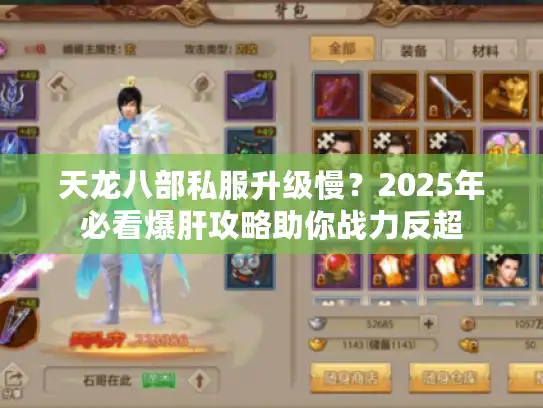 天龙八部私服升级慢？2025年必看爆肝攻略助你战力反超