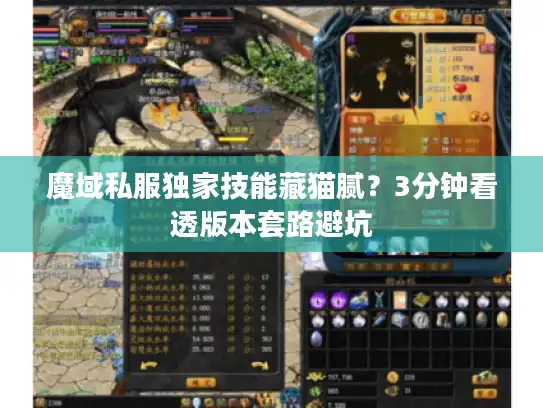 魔域私服独家技能藏猫腻?3分钟看透版本套路避坑 魔域私服独家技能藏猫腻?3分钟看透版本套路避坑