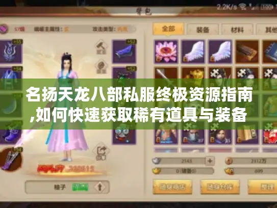 名扬天龙八部私服终极资源指南,如何快速获取稀有道具与装备?