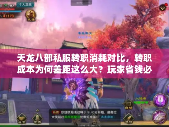 天龙八部私服转职消耗对比，转职成本为何差距这么大？玩家省钱必看策略