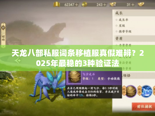 天龙八部私服词条移植服真假难辨？2025年最稳的3种验证法