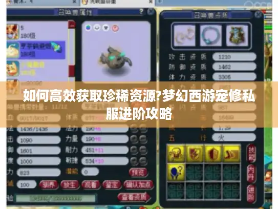 如何高效获取珍稀资源?梦幻西游宠修私服进阶攻略