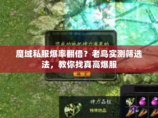 魔域私服爆率翻倍？老鸟实测筛选法，教你找真高爆服