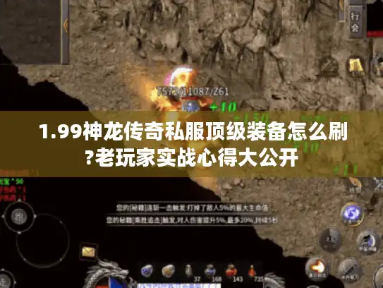 1.99神龙传奇私服顶级装备怎么刷?老玩家实战心得大公开 1.99神龙传奇私服顶级装备怎么刷?老玩家实战心得大公开