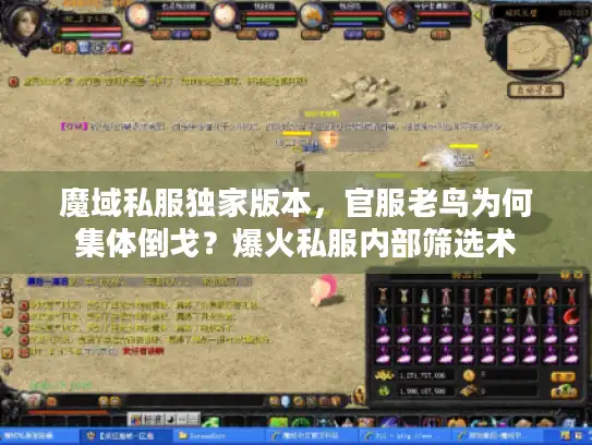 魔域私服独家版本，官服老鸟为何集体倒戈？爆火私服内部筛选术