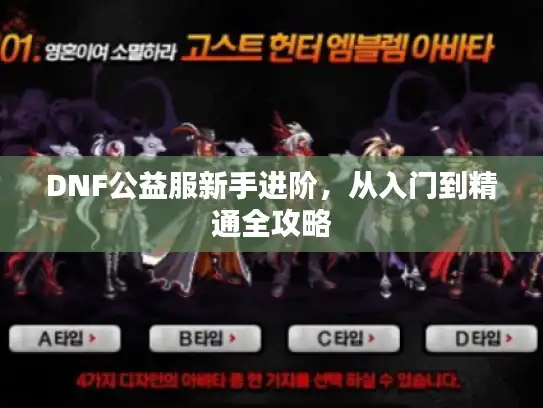 DNF公益服新手进阶，从入门到精通全攻略