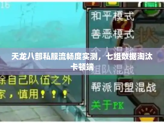 天龙八部私服流畅度实测，七组数据淘汰卡顿端