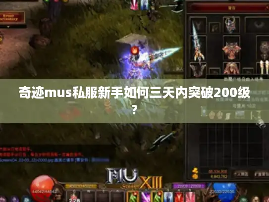 奇迹mus私服新手如何三天内突破200级?