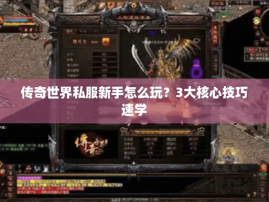 传奇世界私服新手怎么玩？3大核心技巧速学