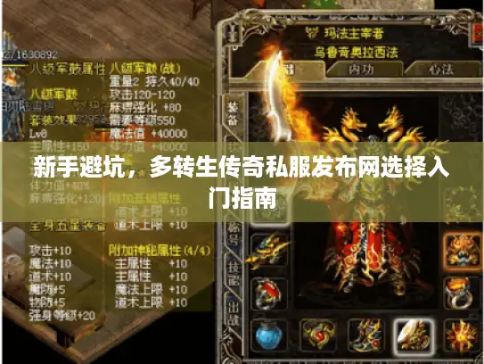 新手避坑，多转生传奇私服发布网选择入门指南