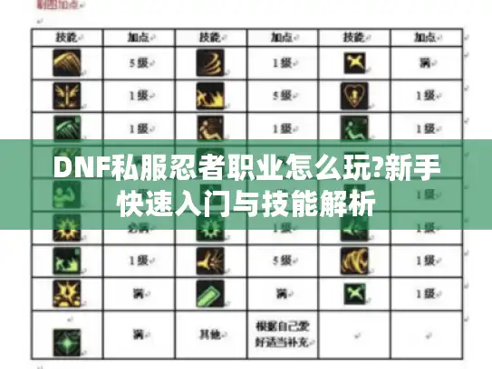 DNF私服忍者职业怎么玩?新手快速入门与技能解析