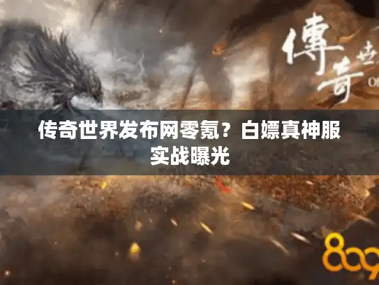 传奇世界发布网零氪？白嫖真神服实战曝光