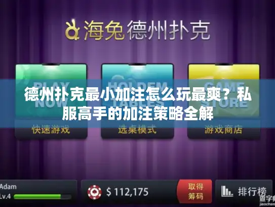 德州扑克最小加注怎么玩最爽？私服高手的加注策略全解