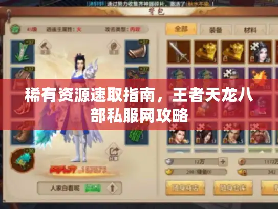 稀有资源速取指南,王者天龙八部私服网攻略 稀有资源速取指南,王者天龙八部私服网攻略