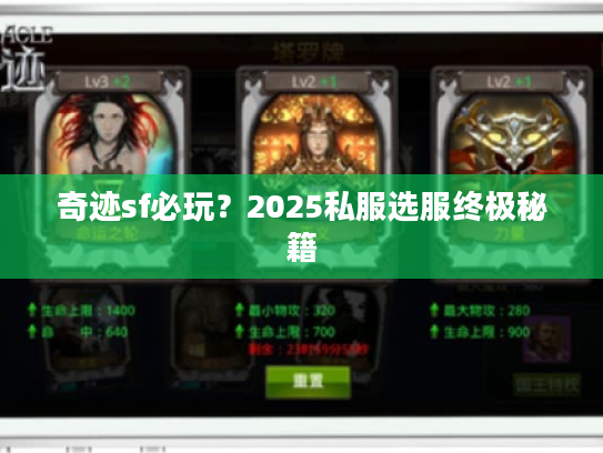 奇迹sf必玩？2025私服选服终极秘籍