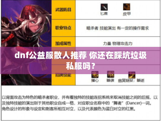 dnf公益服散人推荐 你还在踩坑垃圾私服吗？