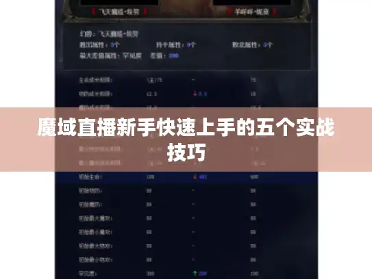 魔域直播新手快速上手的五个实战技巧 魔域直播新手快速上手的五个实战技巧