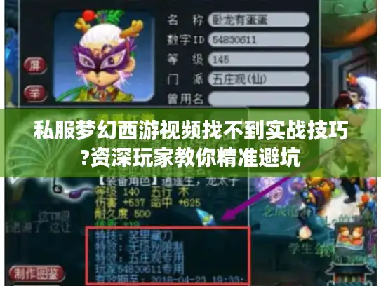 私服梦幻西游视频找不到实战技巧?资深玩家教你精准避坑