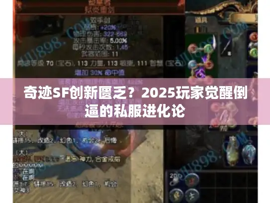 奇迹SF创新匮乏？2025玩家觉醒倒逼的私服进化论