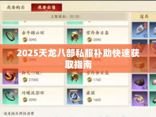 2025天龙八部私服补助快速获取指南