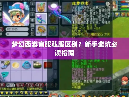 梦幻西游官服私服区别？新手避坑必读指南