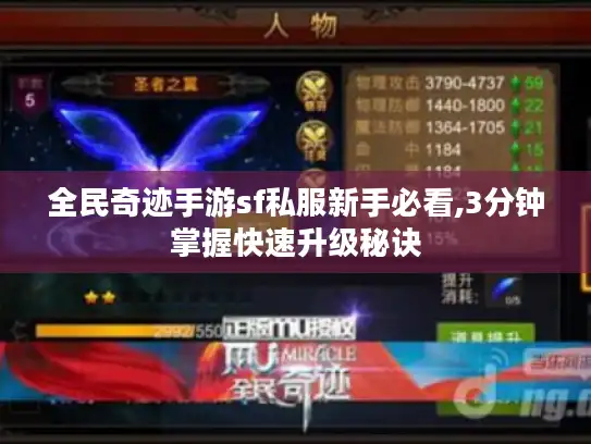 全民奇迹手游sf私服新手必看,3分钟掌握快速升级秘诀