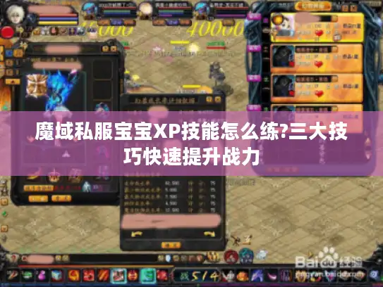 魔域私服宝宝XP技能怎么练?三大技巧快速提升战力