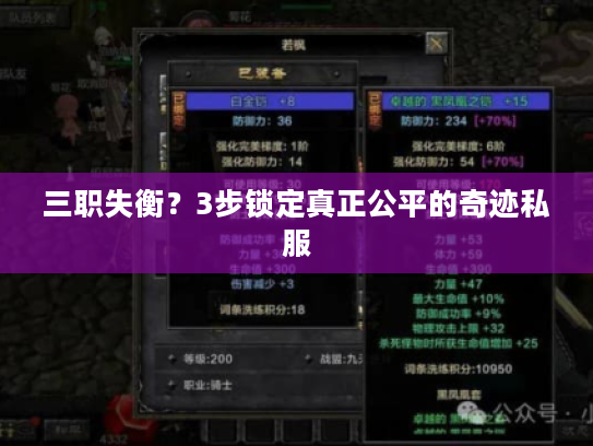 三职失衡？3步锁定真正公平的奇迹私服