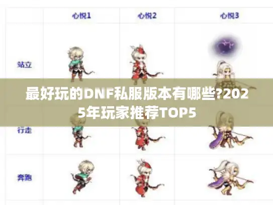 最好玩的DNF私服版本有哪些?2025年玩家推荐TOP5