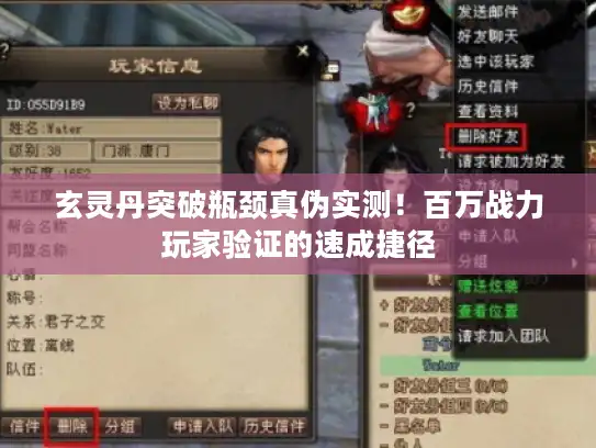 玄灵丹突破瓶颈真伪实测！百万战力玩家验证的速成捷径