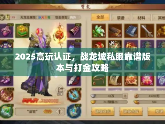 2025高玩认证，战龙城私服靠谱版本与打金攻略