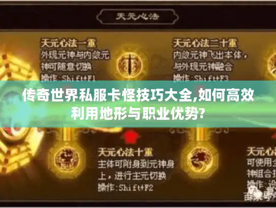 传奇世界私服卡怪技巧大全,如何高效利用地形与职业优势?