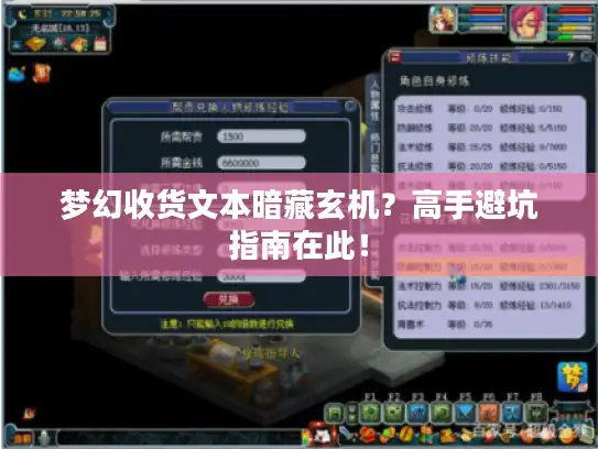 梦幻收货文本暗藏玄机？高手避坑指南在此！