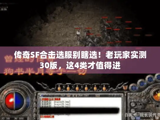 传奇SF合击选服别瞎选！老玩家实测30版，这4类才值得进