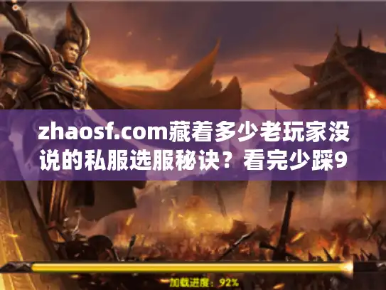zhaosf.com藏着多少老玩家没说的私服选服秘诀？看完少踩90%坑