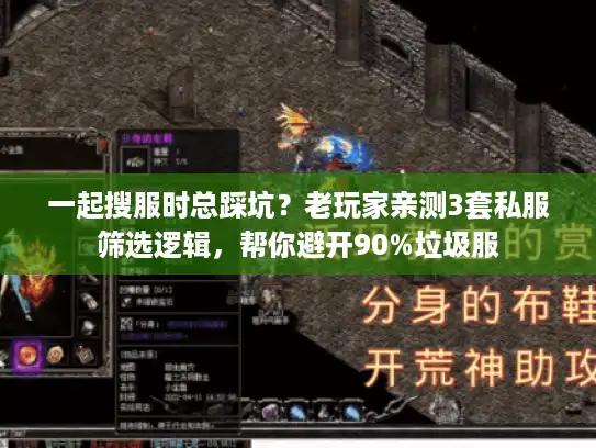 一起搜服时总踩坑？老玩家亲测3套私服筛选逻辑，帮你避开90%垃圾服