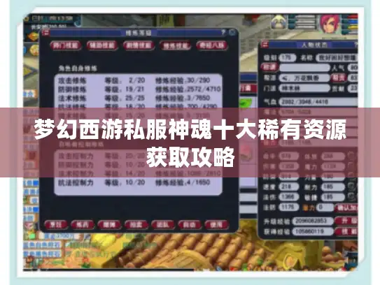 梦幻西游私服神魂十大稀有资源获取攻略 梦幻西游私服神魂十大稀有资源获取攻略