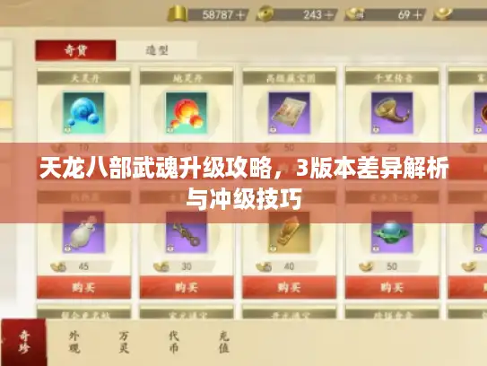天龙八部武魂升级攻略,3版本差异解析与冲级技巧 天龙八部武魂升级攻略,3版本差异解析与冲级技巧