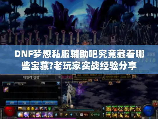 DNF梦想私服辅助吧究竟藏着哪些宝藏?老玩家实战经验分享