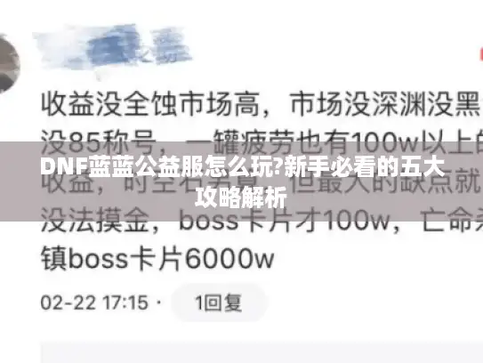 DNF蓝蓝公益服怎么玩?新手必看的五大攻略解析