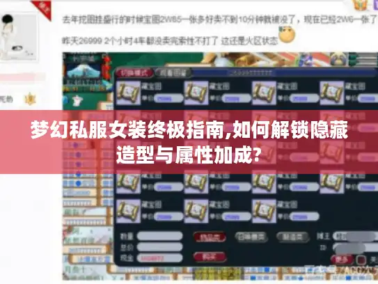 梦幻私服女装终极指南,如何解锁隐藏造型与属性加成?