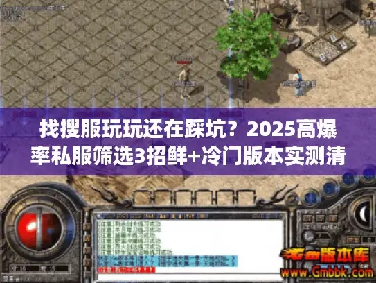 找搜服玩玩还在踩坑?2025高爆率私服筛选3招鲜+冷门版本实测清单 找搜服玩玩还在踩坑?2025高爆率私服筛选3招鲜+冷门版本实测清单