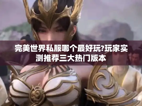 完美世界私服哪个最好玩?玩家实测推荐三大热门版本