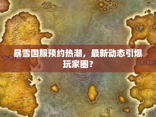 暴雪国服预约热潮，最新动态引爆玩家圈？