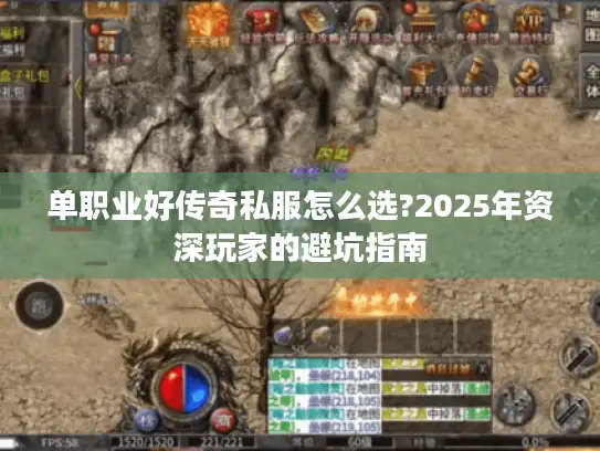 单职业好传奇私服怎么选?2025年资深玩家的避坑指南