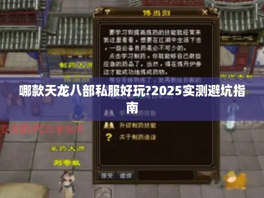 哪款天龙八部私服好玩?2025实测避坑指南