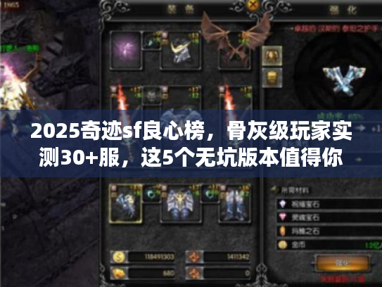 2025奇迹sf良心榜,骨灰级玩家实测30+服,这5个无坑版本值得你蹲! 2025奇迹sf良心榜,骨灰级玩家实测30+服,这5个无坑版本值得你蹲!