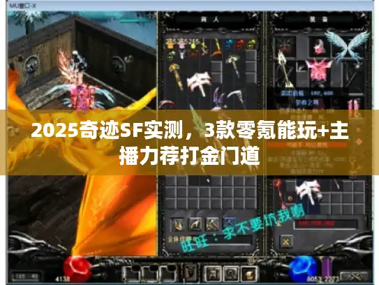 2025奇迹SF实测,3款零氪能玩+主播力荐打金门道 2025奇迹SF实测,3款零氪能玩+主播力荐打金门道